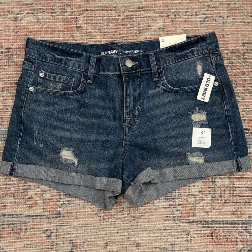Old Navy Women's Distressed Boyfriend  Jean Shorts Size 8